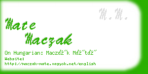 mate maczak business card